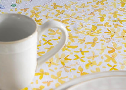 Maison d' Hermine Table Cloth Rectangle Table 100% Cotton 54 x 72 Inches Tablecloth Reusable Decorative for Dining Room, Farmhouse, Home, Party, Festive & Wedding Spring Summer - Easter Zest