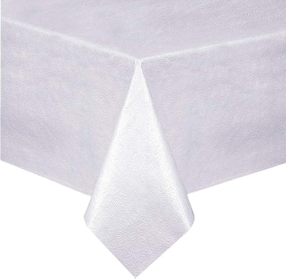 Home Bargains Plus Quilted Heavy Duty Table Pad Protector with Flannel Backing, Cut to Fit, Heat Resistant, Wipe Clean, Protects Table from Spills and Scratches, White, 52” x 216” Rectangle