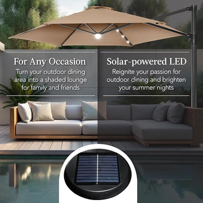 Best Choice Products 10ft Solar LED Offset Cantilever Hanging Market Patio - Image 4