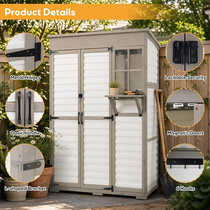 Large Outdoor Storage Cabinet, Weatherproof Garden Shed - Image 6