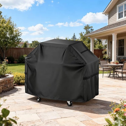 LBTING Grill Cover, 55-inch Heavy Duty 300D Oxford Waterproof Windproof UV Resistant BBQ Gas Grill Cover for Outdoor Barbecue Fit Most Brands Weber, Brinkmann, Char Broil, Holland