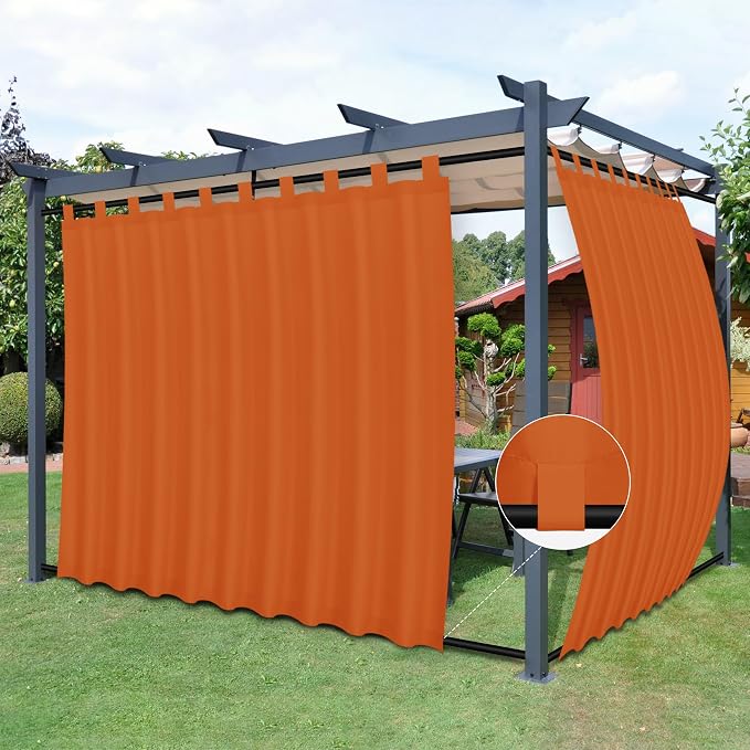 Easy-Going Outdoor Patio Curtains 2 Panels, 110x84 inch, Porch and Pergola by Easy-Going