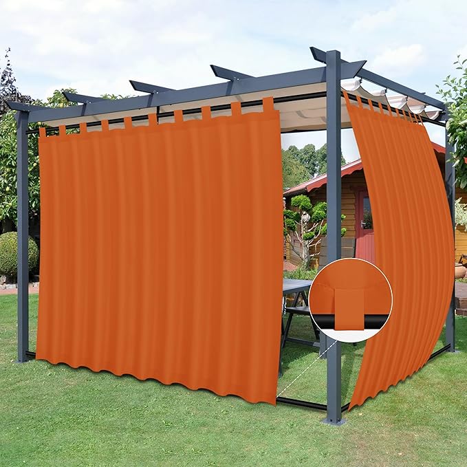 Easy-Going Outdoor Patio Curtains 2 Panels, 110x108 inch, Porch and Pergola by Easy-Going