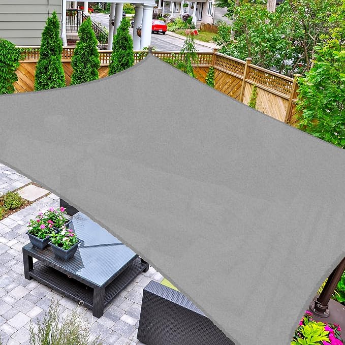 AsterOutdoor Sun Shade Sail Rectangle 6' x 10' UV Block Canopy by AsterOutdoor