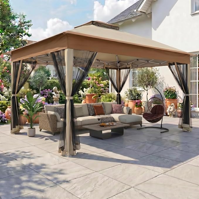 COBIZI 13x13 Pop Up Canopy Tent Gazebos On Clearance Upgrade Metal Outdoor by COBIZI