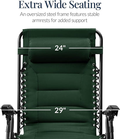 Best Choice Products Oversized Padded Zero Gravity Chair, Folding Outdoor Patio - Image 3