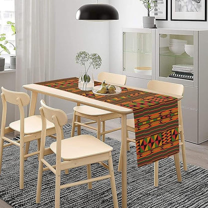 African Table Runner, Kwanzaa Black History Month Kente National Table Runner for Holiday Party Home Kitchen Dining Room 13x120in
