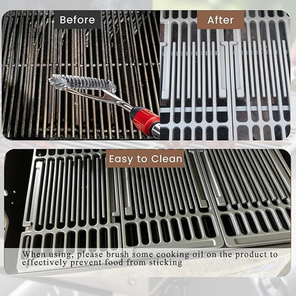 PCBZ0B (3-Pack) 8 inch wide Adjustable Cast Iron Cooking Grate Replacement for BBQ Grills Gas Eletric Grills, Universal Cooking Grids Extend from 14" up to 20" L