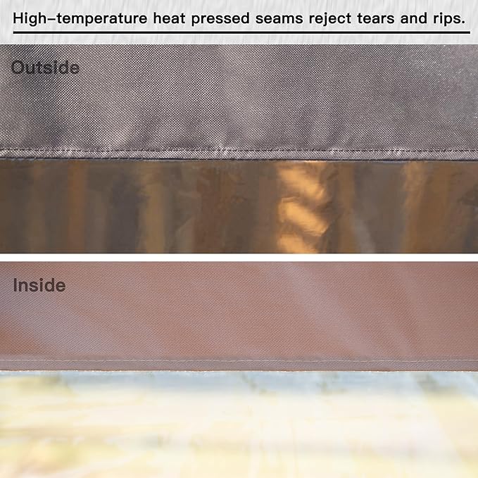 Domi Heavy Duty Outdoor Clear Panel Curtain, 18 oz Waterproof PVC Polyester Curtain, Weather Resistant & Tearproof for Patios, Gazebos, Pergolas, Privacy Screen (8'H x 16'W, Brown)