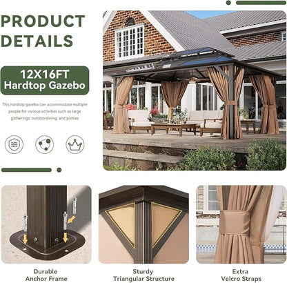 Aoxun 12'x16' Hardtop Gazebo - Image 7