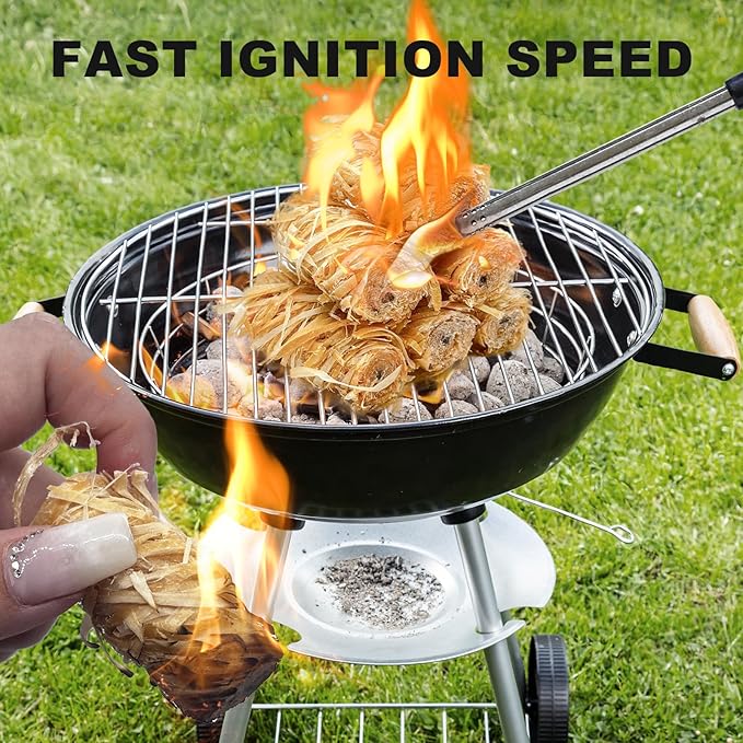 72 Pcs Fire Starter - Natural Fire Starters for Fireplace, Pellet Stove, BBQ, Pizza Oven, Fire Pit &Chimney, Fire Starters for Grill, Charcoal Starter