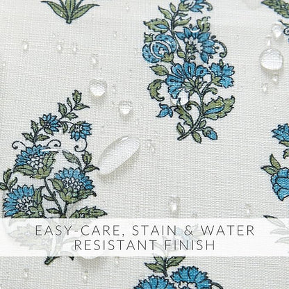 Elrene Home Fashions Tropez Paisley Block Print Coastal Stain & Water Resistant Indoor/Outdoor Cloth Dinner Napkins, Set of 4, 17"x17"
