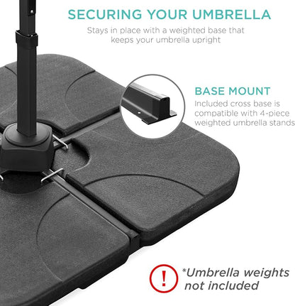 Best Choice Products 10ft Solar LED Cantilever Patio Umbrella, 360-Degree - Image 6