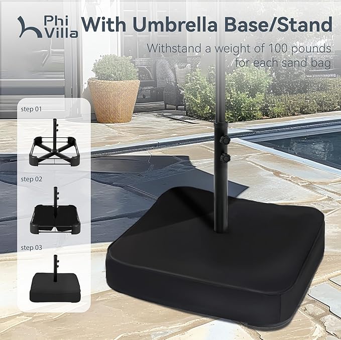 PHI VILLA 15ft Large Outdoor Patio Umbrella - Image 3