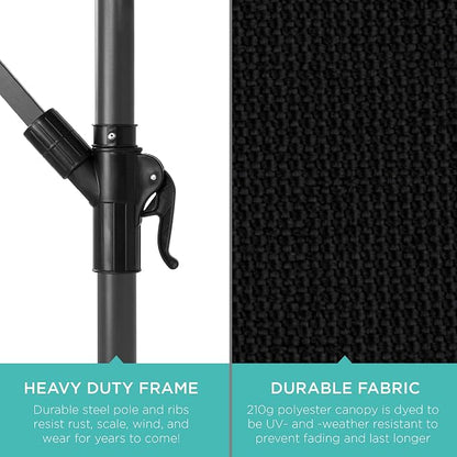 Best Choice Products 10ft Offset Hanging Market Patio Umbrella w/Easy Tilt - Image 6