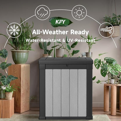 50 gallon deck box, All-weather resin material outdoorstorage box easy to - Image 4