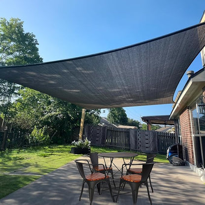 Sun Shade Sail 8' x 12' Graphite Grey Rectangle Outdoor Canopy Cover | Outdoor by SUNLAX