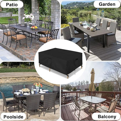 OutdoorLines Outdoor Waterproof Patio Table Furniture Set Covers - Rectangle Couch Sectional Cover Outside Weatherproof Patio Furniture Covering for Deck, Lawn and Backyard 74"L x 47"W x 28"H, Black