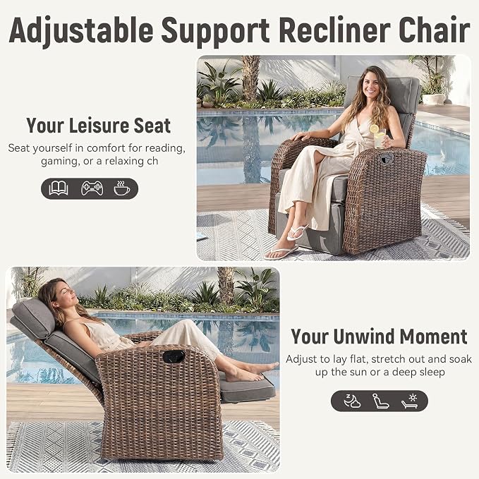 Luxury Patio Swivel Recliner Chair - Image 3