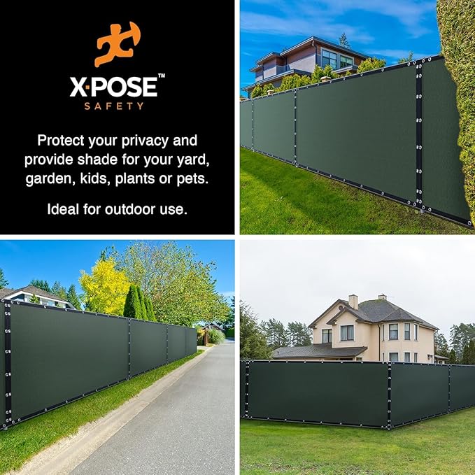 Xpose Safety Privacy Fence Screen 5’ x 50’ (2 Pack) – Heavy Duty Green Mesh with 90% Visibility Block, UV Protection – for Garden, Yard, Nursery, Kennel, Dog Run, Greenhouse