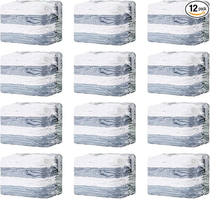 TAILI 12 Pack Vacuum Storage Bags, Space Saver Bags, Jumbo Cube 31x40x15 Inch, Extra Large Vacuum Seal Bags for Comforters, Blankets, Bedding, Clothing, Space Saving Closet Organization, Cream