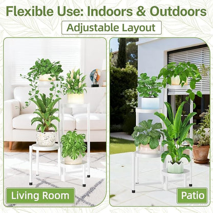 iDavosic.ly Plant Stand Indoor Outdoor, 4 Tier Metal Corner Shelf, Folding - Image 6