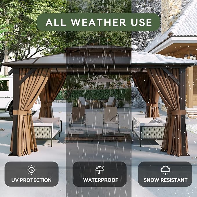 Aoxun 12'x10' Hardtop Gazebo - Image 5
