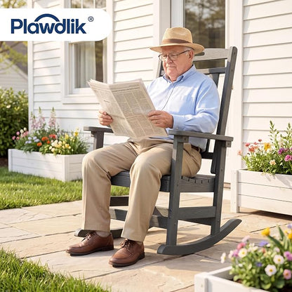 Oversized HDPE Outdoor Rocking Chair, All-Weather Resistant, Extra Large & - Image 4