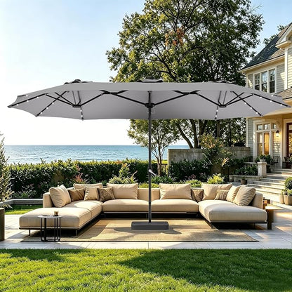15ft Double-Sided Rectangle Patio Umbrella - Image 2