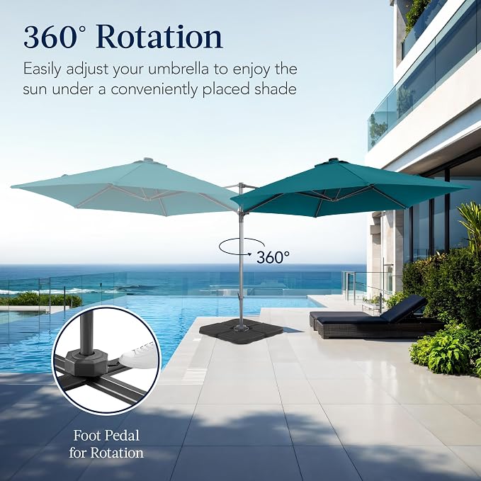 Best Choice Products 10ft Offset Cantilever Hanging Market Patio Umbrella - Image 3