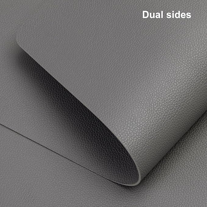 Myir JUN Table Runner Double Sided Vinyl Runner Table 55 Inch Long Runner for Table Washable Waterproof Non-Slip for Home Decorations Gray,12 x 55 inch