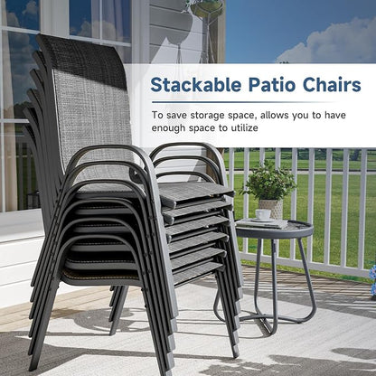 Amopatio Patio Chairs Set of 6, Outdoor Stackable Dining Chairs - Image 4