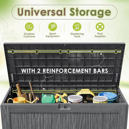 Devoko 125 Gallon Outdoor Storage Box, Waterproof Resin Deck Box | - Image 4