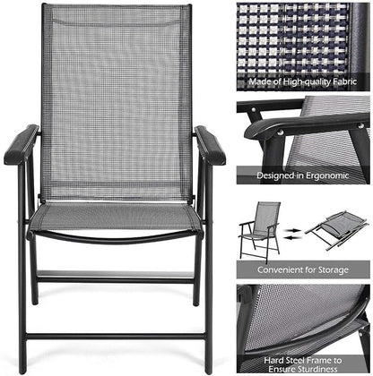 GIANTEX Set of 2 Patio Folding Chairs, Outdoor Chairs - Image 5