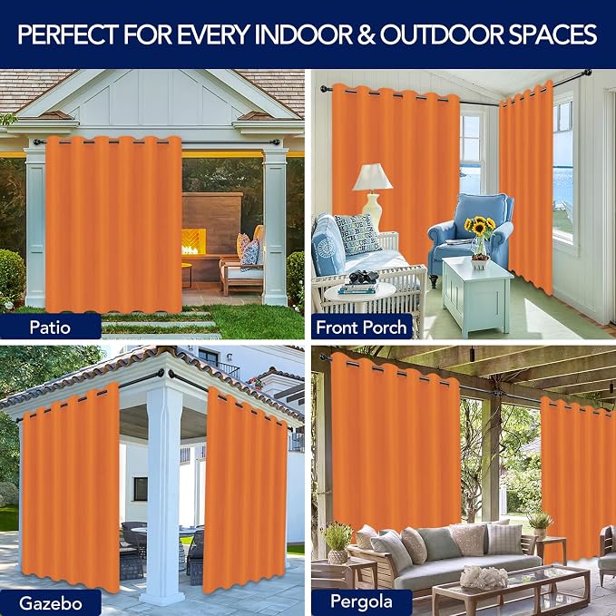 PureFit Outdoor Curtains for Patio Waterproof Weatherproof Outside Curtains | - Image 5