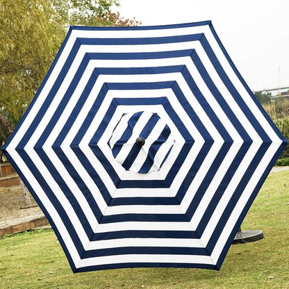 Sunnyglade 7.5' Patio Umbrella Outdoor Tilt Umbrella Blue/White Stripe | Market - Image 4