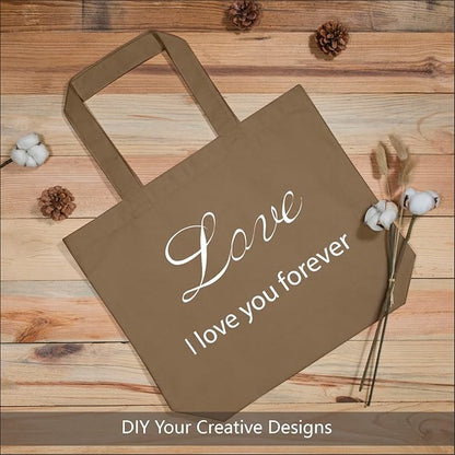 TOPDesign 3-Pack Super Strong Large 12oz Cotton Canvas Tote Bags, Reusable Grocery Shopping Cloth Bags, Fashionable Two-Tone Totes for Crafts, DIY Your Creative Designs