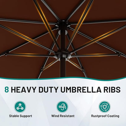 9 FT Patio Umbrella for Outdoor, Outdoor Table Umbrella - Image 3