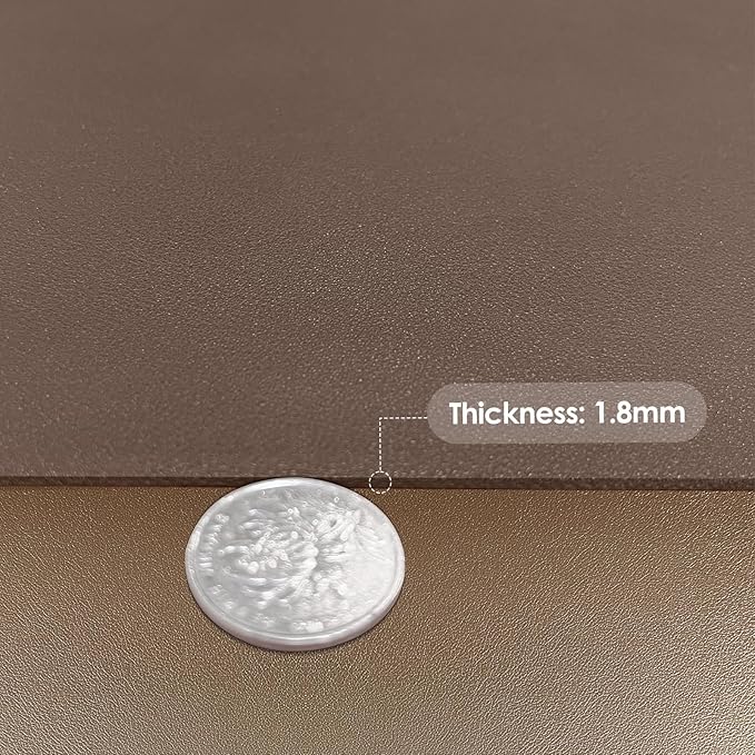 Leather Table Cover,1.8mm Thick,36x60 Inch Table Protector,Table Protector for Dining Room Table,Dining Table Cover,Table Cover Protector(Mud Color+Champagne Gold,36x60)
