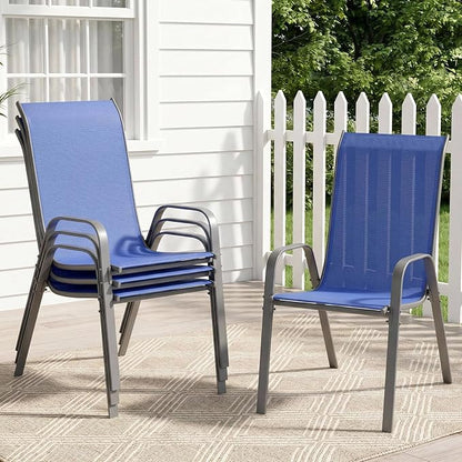 TLSUNNY Patio Chair, Outdoor Stackable Textilene Chairs Set of 4, by TLSUNNY