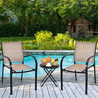 GIANTEX Set of 4 Outdoor Patio Chairs, Stackable Lawn Chairs - Image 5