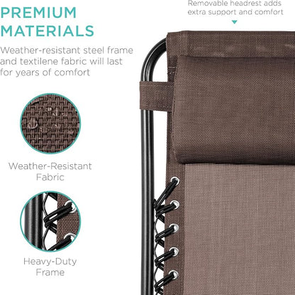 Best Choice Products Set of 2 Adjustable Steel Mesh Zero Gravity Lounge Chair - Image 7