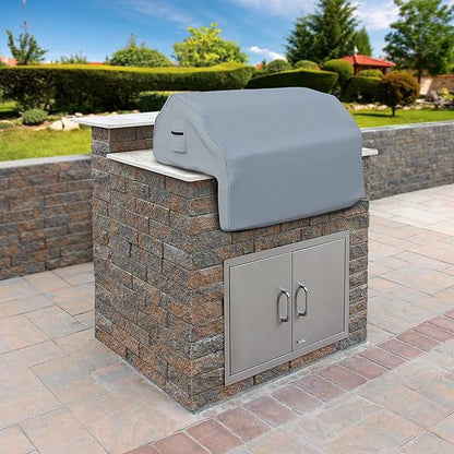 Covers & all Built-in Outdoor Grill Cover, Durable Heavy Duty 18 Oz Waterproof Cover Tuff Material with Air Pocket & Elastic for Snug Fit (44" W x 27" D x 26" H inches, Gray)