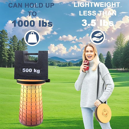 ALEVMOOM Upgraded XXL Telescoping Stool with Cushion,Taller 50cm Wider 30cm Collapsible More Sturdy Capacity 1000Lbs,Portable Camping Adjustable Stool for Garden Fishing Hiking Mountain BBQ (Fire)