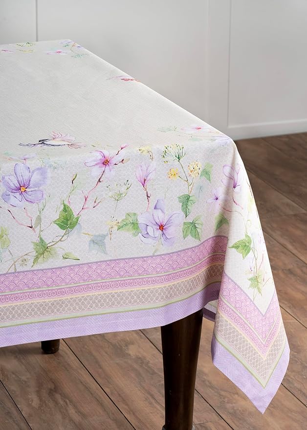 Maison d' Hermine Table Cloth Rectangle Table 100% Cotton 60 x 108 Inches Tablecloth Reusable Decorative for Dining Room, Farmhouse, Home, Party, Festive & Wedding Spring Summer - Magnolia Mornings