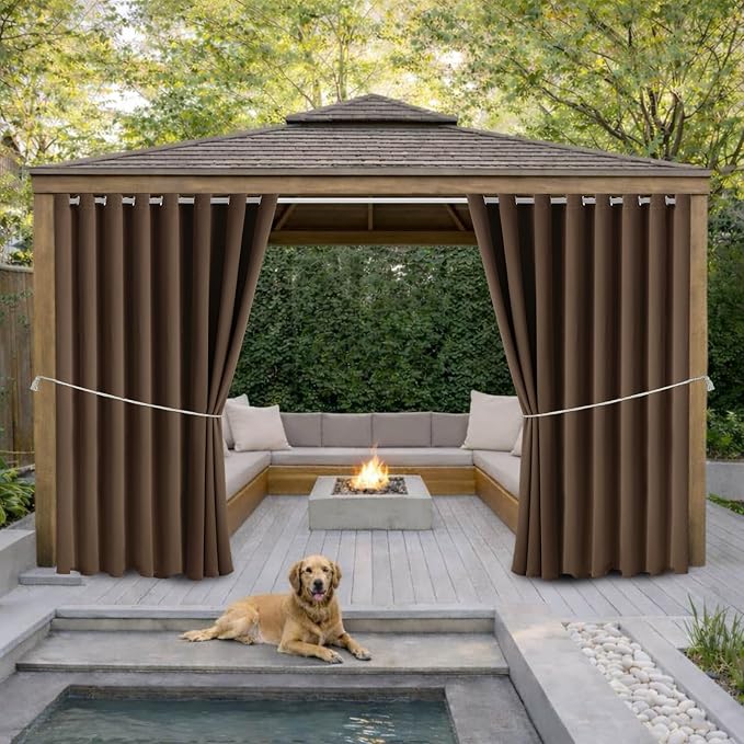 Waterproof Outdoor Curtain W105 x L108 by DivaenCamino
