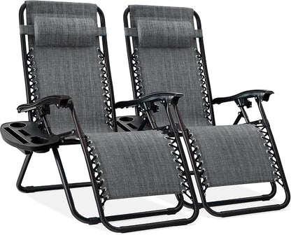 Best Choice Products Set of 2 Adjustable Steel Mesh Zero Gravity Lounge Chair by Unknown