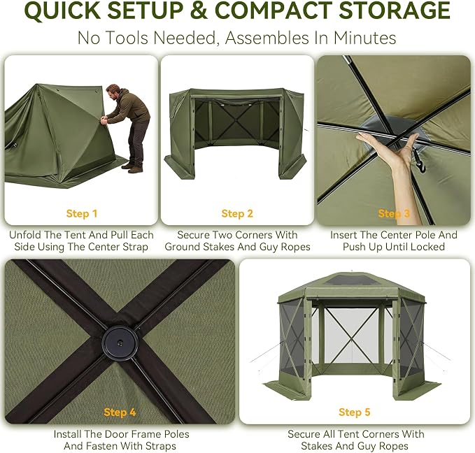 Aoxun 12x12ft Pop Up Canopy Tent, Screen Tent - Image 7