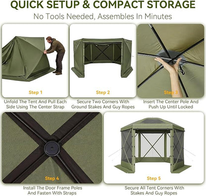 Aoxun 12x12ft Pop Up Canopy Tent, Screen Tent - Image 7