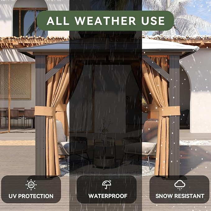 Aoxun 10'x10' Hardtop Gazebo - Image 6